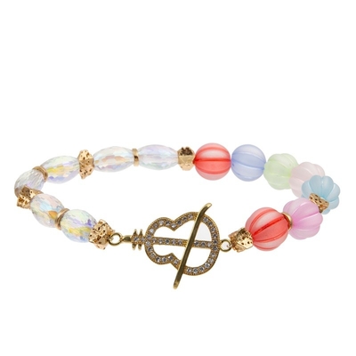 Os grânulos dos doces Handcraft o bracelete empilhável elástico ajustado com encanto do zircão do brilho