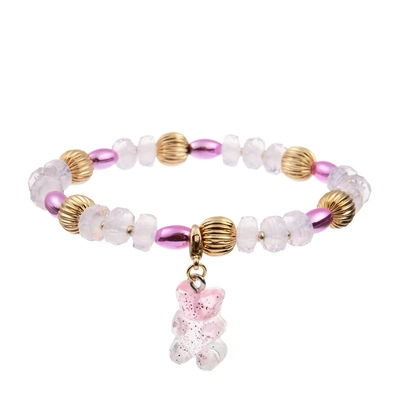 Presente de Brithday da cor dos doces dos braceletes de Jelly Bear Charm Handmade Beads para a menina