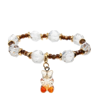 Presente de Brithday da cor dos doces dos braceletes de Jelly Bear Charm Handmade Beads para a menina