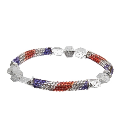 Cor metálica de prata de Lava Zircon Bar Bracelet Multi para o presente de Brithday