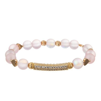 O ouro cor-de-rosa do dia de Valentim pavimenta o bracelete da barra personaliza o nome para a amiga