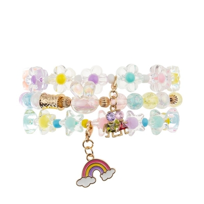 O encanto do arco-íris do esmalte perla a forma ideal da flor da cor do bracelete para o adolescente