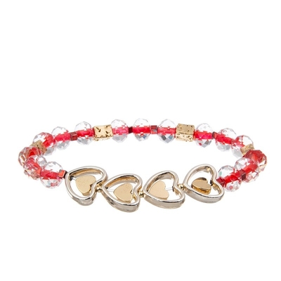 O encanto XOXO do coração do ouro personaliza braceletes feitos a mão dos grânulos do nome para o presente da amiga