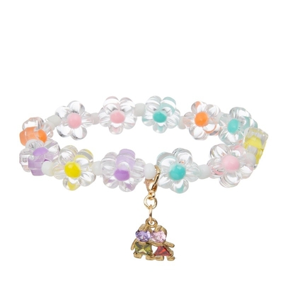 O encanto do arco-íris do esmalte perla a forma ideal da flor da cor do bracelete para o adolescente