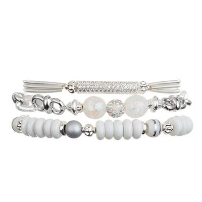 Cor de prata da faísca feito a mão do bracelete da senhora Zircon Metal Bar com mola