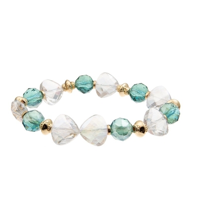Grupo empilhável do bracelete do encanto frisado da estrela de Emerald Bracelet With Gold Metal