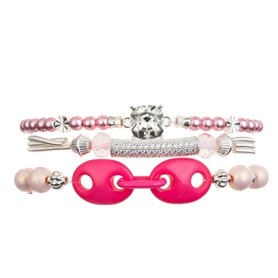 Zircão quadrado Crystal Stretchy Beads Handmade Bracelet para o jogo de partido das mulheres