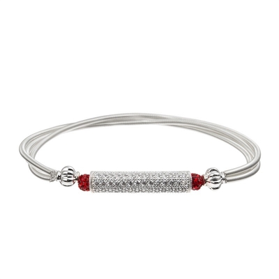 As meninas amam o bracelete do encanto do coração com o cristal vermelho de incandescência místico
