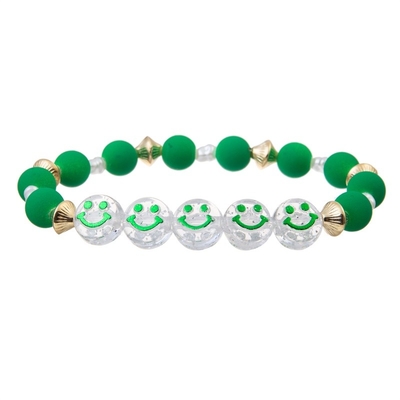 Presente inspirado do bracelete do estiramento da hortelã Irlanda frisada frisada verde