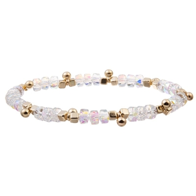 O ouro Bean Charms With Multi Color perla o bracelete elástico para o presente de Brithday