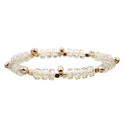 O ouro Bean Charms With Multi Color perla o bracelete elástico para o presente de Brithday