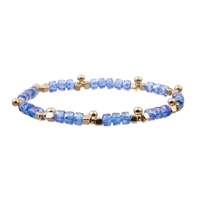 O ouro Bean Charms With Multi Color perla o bracelete elástico para o presente de Brithday
