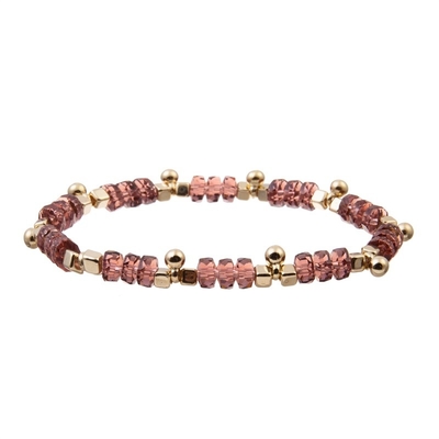 O ouro Bean Charms With Multi Color perla o bracelete elástico para o presente de Brithday