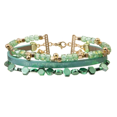 Presente inspirado do bracelete do estiramento da hortelã Irlanda frisada frisada verde