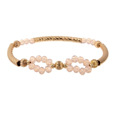 Ouro frisado ajustável feito a mão infinito disponível do bracelete chapeado para o partido