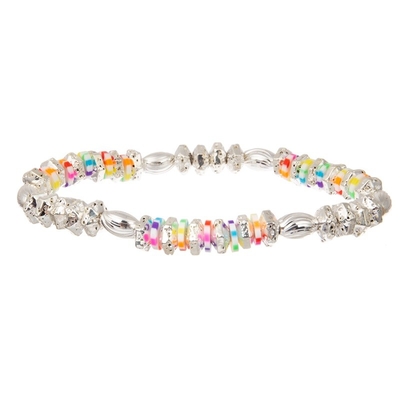 Os multi grânulos de Boho prateiam o bracelete elástico frisado empilhável para a forma da mola