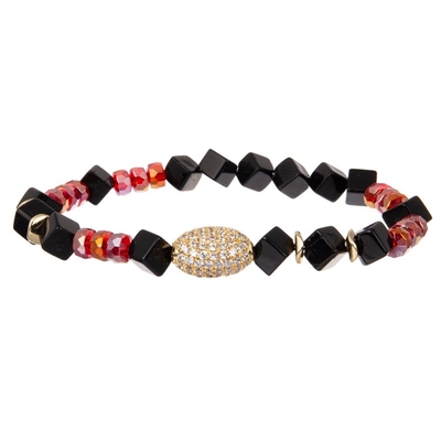 Bracelete elástico frisado empilhável vermelho do metal do ouro do vintage para a forma da mola