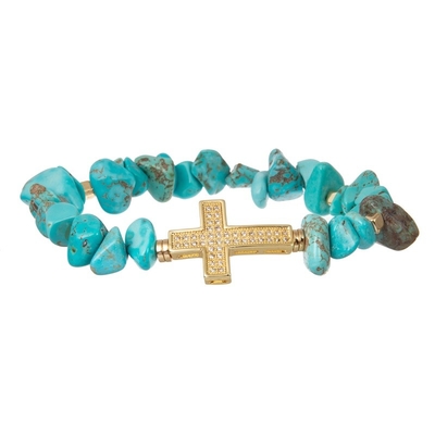Pilha azul de turquesa de Boêmia bracelete elástico frisado da multi para a forma do verão