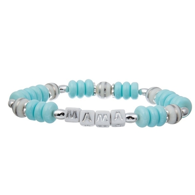 Bracelete frisado personalizado presente do nome feito sob encomenda do dia de mães da MAMÃE para a mamã