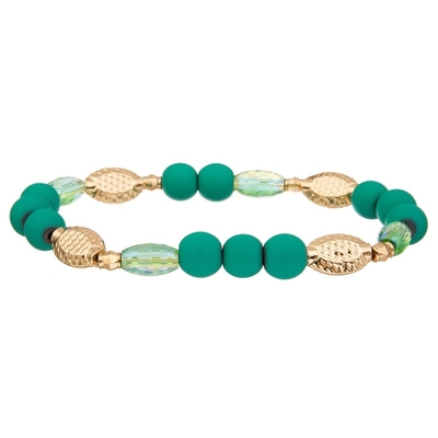 Guloseima feito a mão empilhável verde de Crystal Beads Minimalist Stretchy Bracelet