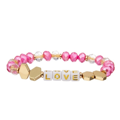 Personalize a carta de amor perla a guloseima feito a mão empilhável do bracelete elástico minimalista
