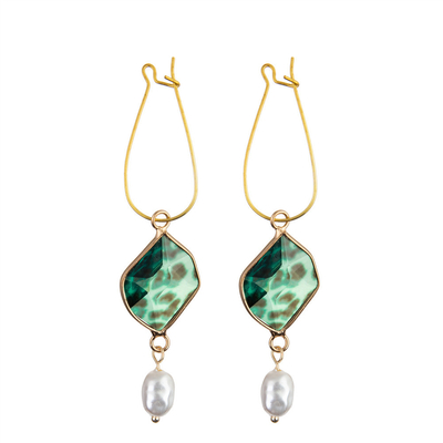 Temperamento coreana dos brincos da gota do pendente de S de Crystal Pearl Women doce ' pessoal