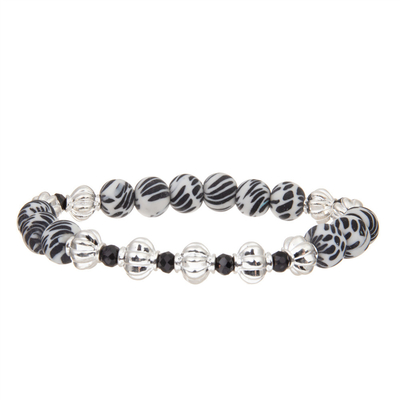 Bracelete de pedra do encanto feito a mão feito sob encomenda da listra da zebra para acessórios da joia das senhoras
